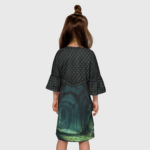 Детское платье Стеганные ромбы: стрельчатые арки катакомб / 3D-принт – фото 4
