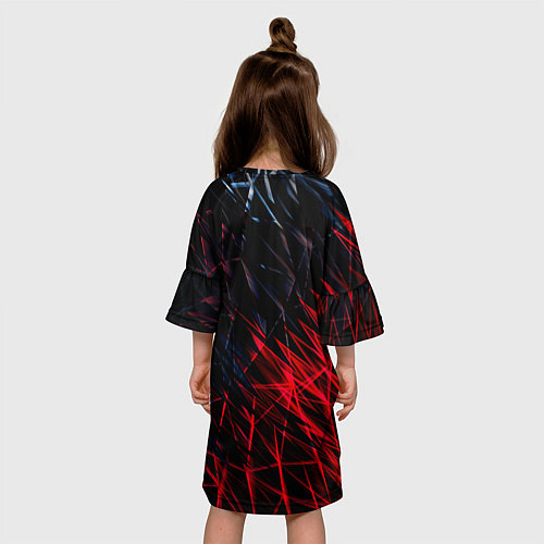 Детское платье Красно чёрные узоры / 3D-принт – фото 4