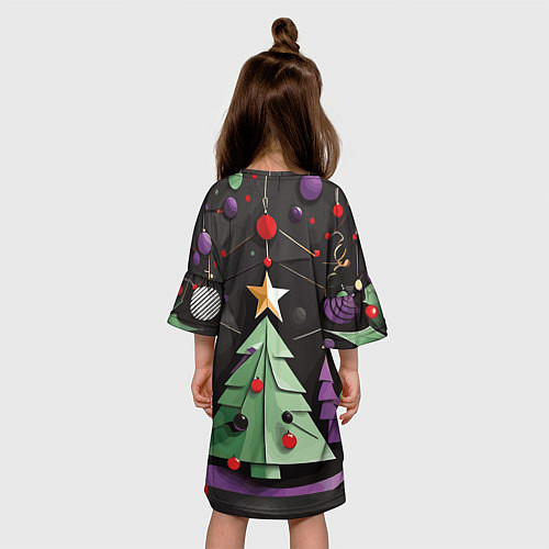 Детское платье Оригамная елка / 3D-принт – фото 4