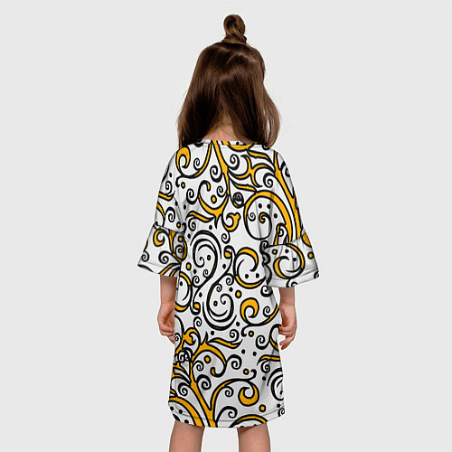 Детское платье Жёлтый кружевной узор / 3D-принт – фото 4