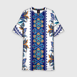 Платье клеш для девочки Цветочный этнический орнамент, цвет: 3D-принт