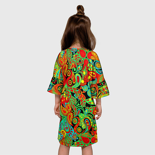 Детское платье Индийский этнический орнамент пейсли / 3D-принт – фото 4