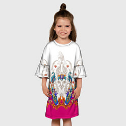 Платье клеш для девочки Цветочный сказочный узор, цвет: 3D-принт — фото 2