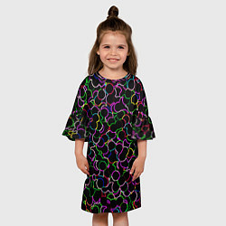 Платье клеш для девочки Неоновые шарики, цвет: 3D-принт — фото 2