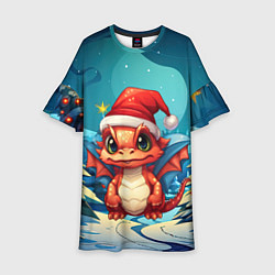 Детское платье Маленький новогодний милый дракошка 2024