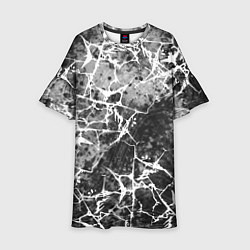 Детское платье Абстракция - белые трещины на сером фоне