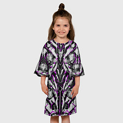 Платье клеш для девочки Фиолетовая кибернетическая броня, цвет: 3D-принт — фото 2