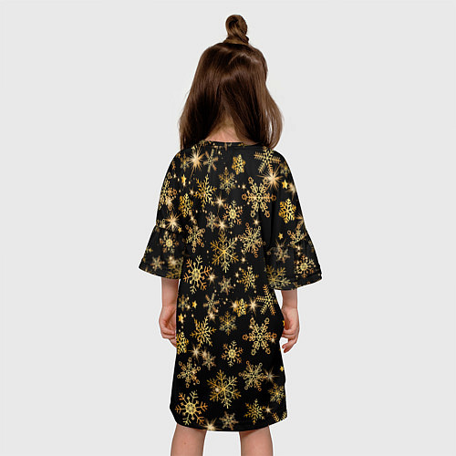 Детское платье Россыпи золотых снежинок / 3D-принт – фото 4
