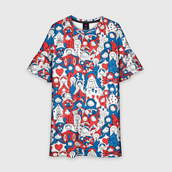 Платье клеш для девочки Русские матрешки, цвет: 3D-принт