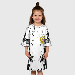 Платье клеш для девочки Герб РФ краски черные, цвет: 3D-принт — фото 2