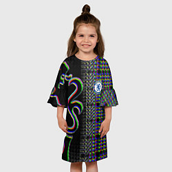 Платье клеш для девочки Chelsea fc glitch, цвет: 3D-принт — фото 2