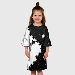 Платье клеш для девочки Космический пазл, цвет: 3D-принт — фото 2