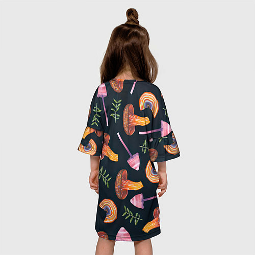 Детское платье Goblincore - болотные грибы / 3D-принт – фото 4