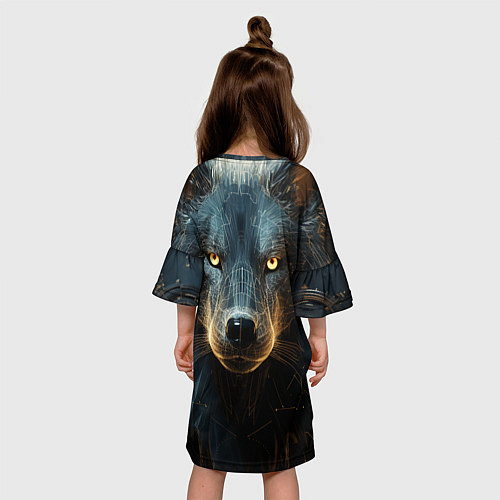 Детское платье Волк арт-портрет / 3D-принт – фото 4