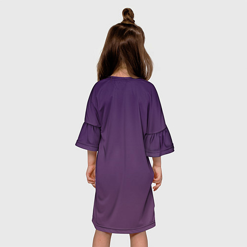 Детское платье Фиолетовая косуха лича с черепами / 3D-принт – фото 4