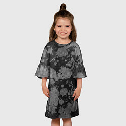 Платье клеш для девочки Абстракция - светлое на темном, цвет: 3D-принт — фото 2