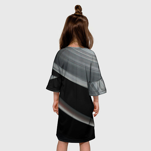 Детское платье Black grey abstract / 3D-принт – фото 4