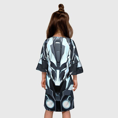 Детское платье Белая кибер броня / 3D-принт – фото 4