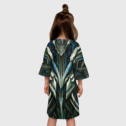 Детское платье Синяя кибер броня модерн / 3D-принт – фото 4