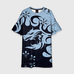 Детское платье Дракон со снежинками