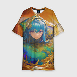 Детское платье Аниме девушка с желтыми глазами