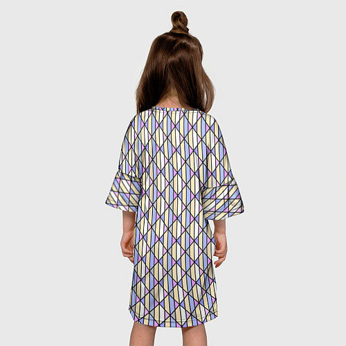 Детское платье Геометрический светло-сиреневый / 3D-принт – фото 4