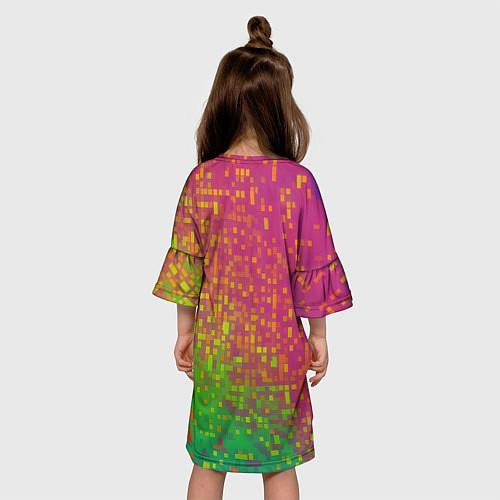 Детское платье Разноцветные пиксели / 3D-принт – фото 4