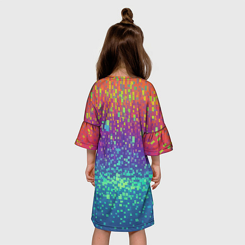 Детское платье Разноцветные пиксели / 3D-принт – фото 4