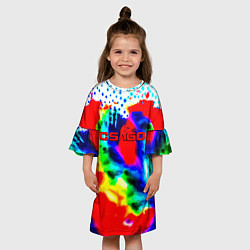 Платье клеш для девочки Counter strike winter color game, цвет: 3D-принт — фото 2