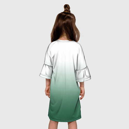 Детское платье Туманный градиент бело-зелёный / 3D-принт – фото 4