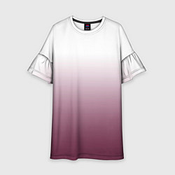 Платье клеш для девочки Туманный градиент бело-бордовый, цвет: 3D-принт
