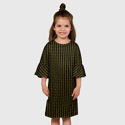 Платье клеш для девочки Чёрный и золотые цепочки, цвет: 3D-принт — фото 2