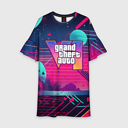 Детское платье GTA 6 логотип и абстракция