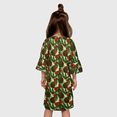 Детское платье Еловые шишки с клюквой / 3D-принт – фото 4
