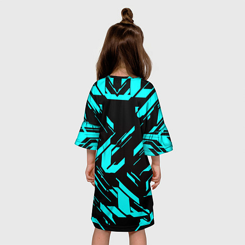 Детское платье Айзек стиль неоновый броня / 3D-принт – фото 4