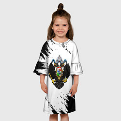 Платье клеш для девочки Герб РФ имперская символика, цвет: 3D-принт — фото 2