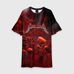 Платье клеш для девочки Metallica alboom band, цвет: 3D-принт