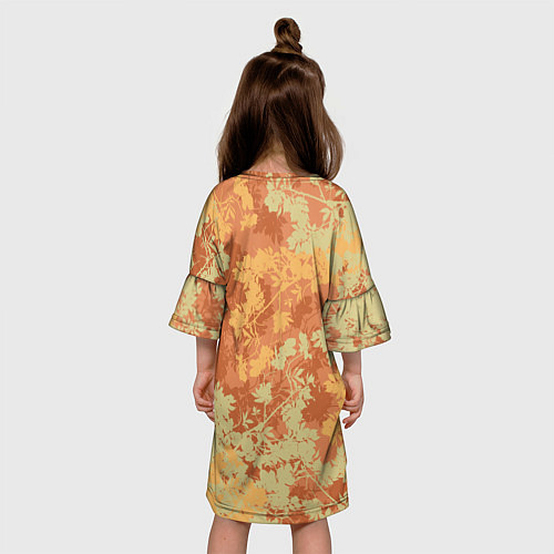 Детское платье Зеленый древесный дракон с листьями / 3D-принт – фото 4