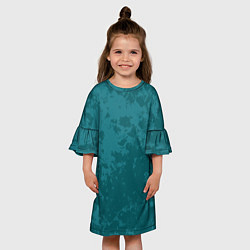 Платье клеш для девочки Изумрудный камуфляж, цвет: 3D-принт — фото 2