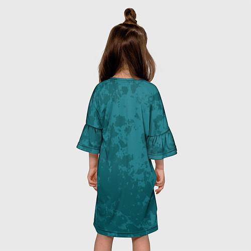 Детское платье Изумрудный камуфляж / 3D-принт – фото 4