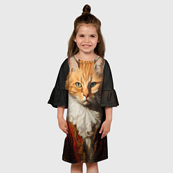 Платье клеш для девочки Знатный кот, цвет: 3D-принт — фото 2