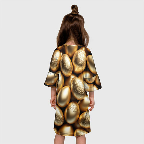 Детское платье Золотые Пасхальные яйца / 3D-принт – фото 4