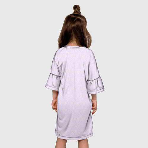 Детское платье Бледный паттерн контуров сердец / 3D-принт – фото 4