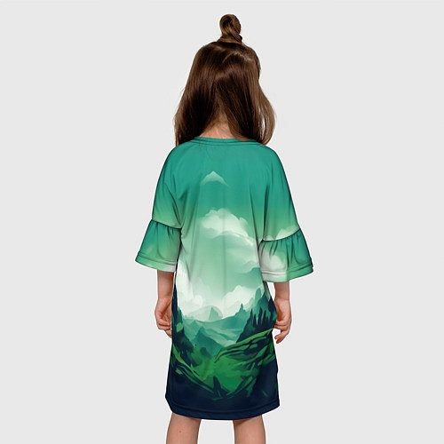 Детское платье Графический пейзаж Камчатки / 3D-принт – фото 4