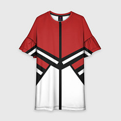 Платье клеш для девочки Советский спорт с полосами, цвет: 3D-принт