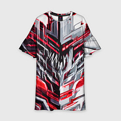 Платье клеш для девочки Адские линии киберпанк, цвет: 3D-принт