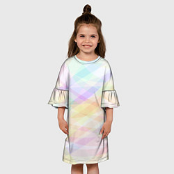 Платье клеш для девочки Цветные полупрозрачные полосы, цвет: 3D-принт — фото 2