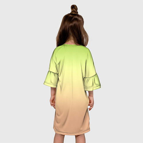 Детское платье Персиково-салатный градиент / 3D-принт – фото 4