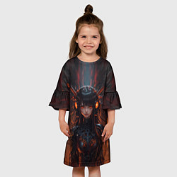 Платье клеш для девочки Кибернетическая девчонка, цвет: 3D-принт — фото 2