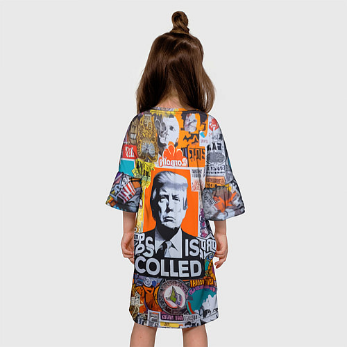 Детское платье Donald Trump - american сollage / 3D-принт – фото 4